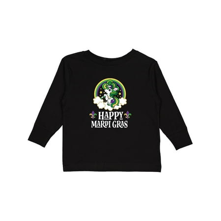 

Inktastic Happy Mardi Gras Unicorn Gift Toddler Toddler Girl Long Sleeve T-Shirt