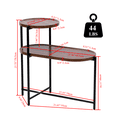 thumbnail image 6 of Tcbosik 2-Tier Sofa Side Table with Tray Top, Modern End Table with Metal Frame for Small Space, Living Room, Bedroom, Walnut Brown, 6 of 11