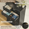 thumbnail image 6 of Tall 7 Drawer Dresser for Bedroom, Farmhouse Chest of Drawer with Large Drawers, Wooden Dresser Storage Organizer for Living Room Hallway Entryway, Black, 6 of 8