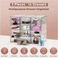 thumbnail image 4 of Sorbus 3-Piece Acrylic Makeup Organizer, 14 Drawer Stackable Storage Bins, Clear, 4 of 7