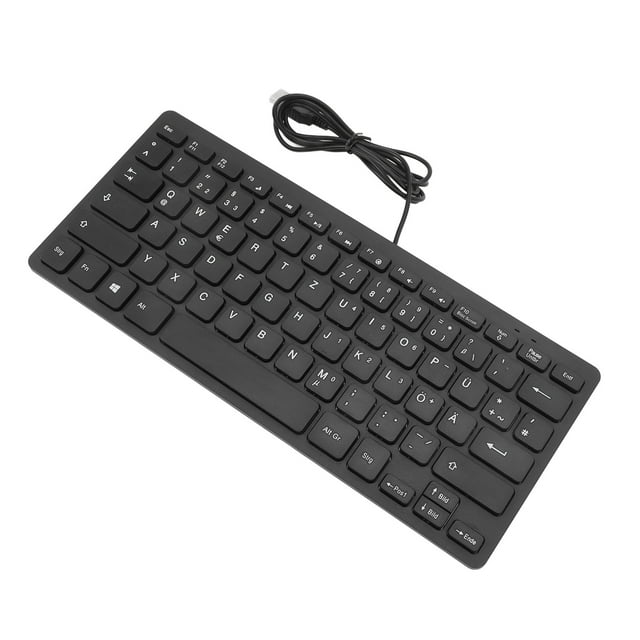 Mini Keyboard Wired 78 Keys Language Ultra Thin Keyboard Plug and Play Splash Proof USB Compact Keyboard for English Bilingual Users