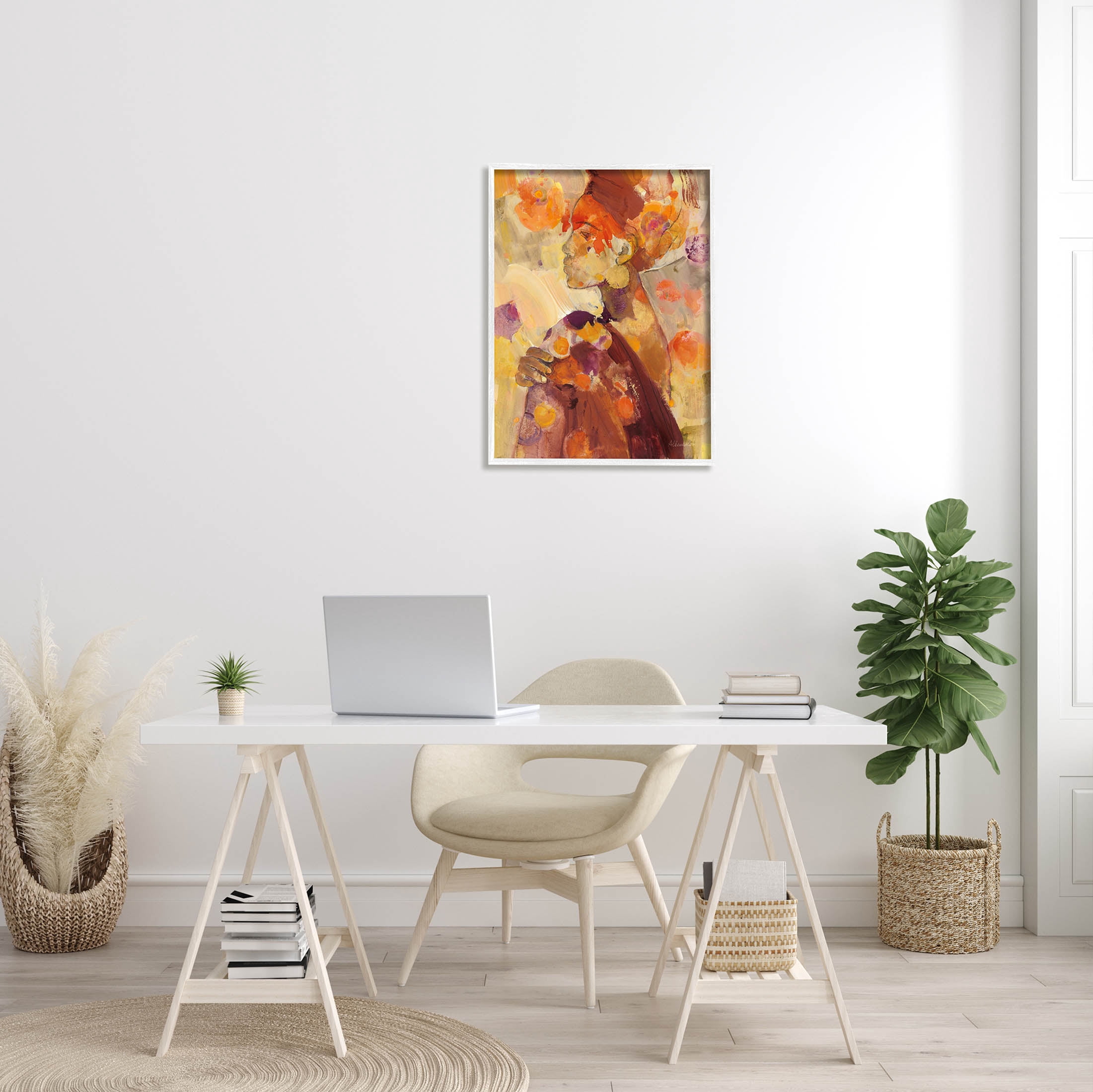 Stupell Industries Celebrate Beauty Modern Composition Painting White Framed Art Print Wall Art, Design by Albena Hristova