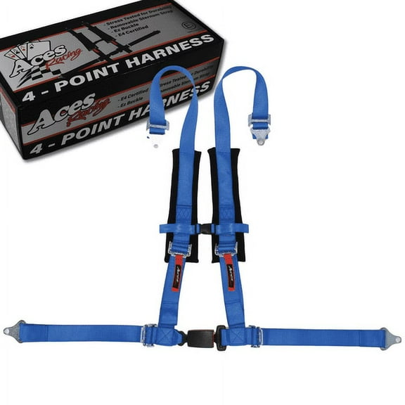 (Single) Blue 4 Point Harness with Ez-Buckle