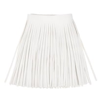 Uxcell 1 Yard 8 Inch Faux Leather Fringe Trim Tassel Fringe for Sewing, Beige