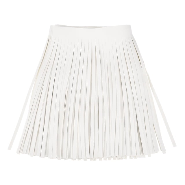 Unique Bargains 1 Yard 10 Inch Faux Leather Fringe Trim Tassel Fringe for Sewing, Beige