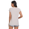 thumbnail image 4 of Womens Solid Knitted Sleeveless Button Vest Round Neck Sweater Casual Pullover Thin Tank Tops, 4 of 5
