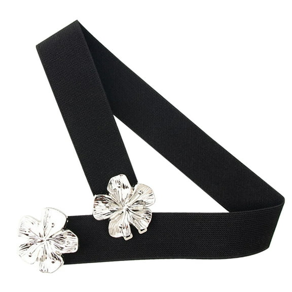 LEORX Women Stretch Belt Black Weaving Cloth 1Pack