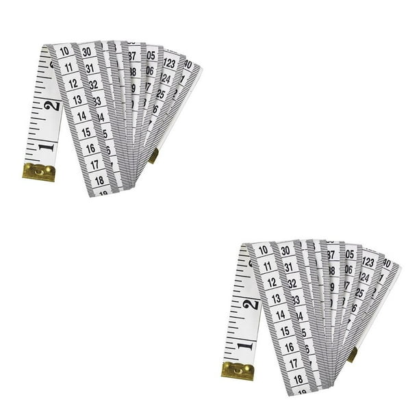 Kearding Cinta métrica para coser, báscula transparente, cuerpo de tela a medida, regla de marcado plano y Flexible, centímetro de brazo de Negro 2Conjunto