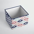 thumbnail image 4 of Bacati - Aztec Emma Coral/Mint/Navy Cotton Percale Fabric covered Storage, Large Box, 14 x 14 x 10 inches, 4 of 10