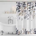 thumbnail image 3 of Grey Brown Leaves Shower Curtain, Waterproof Shower Curtains for Bathroom, Summer Botanical Washable Fabric Bathtub Curtain Set Bath Decor with 12 Hooks Stall 36"x72", 3 of 8