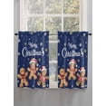 thumbnail image 5 of Gingerbread Navy Blue Bathroom Window Curtain, Christmas Winter Snowflake Light Filtering Coffee Kitchen Curtains, Bedroom Living Room Curtains 2 Panel 84"x54", 5 of 6