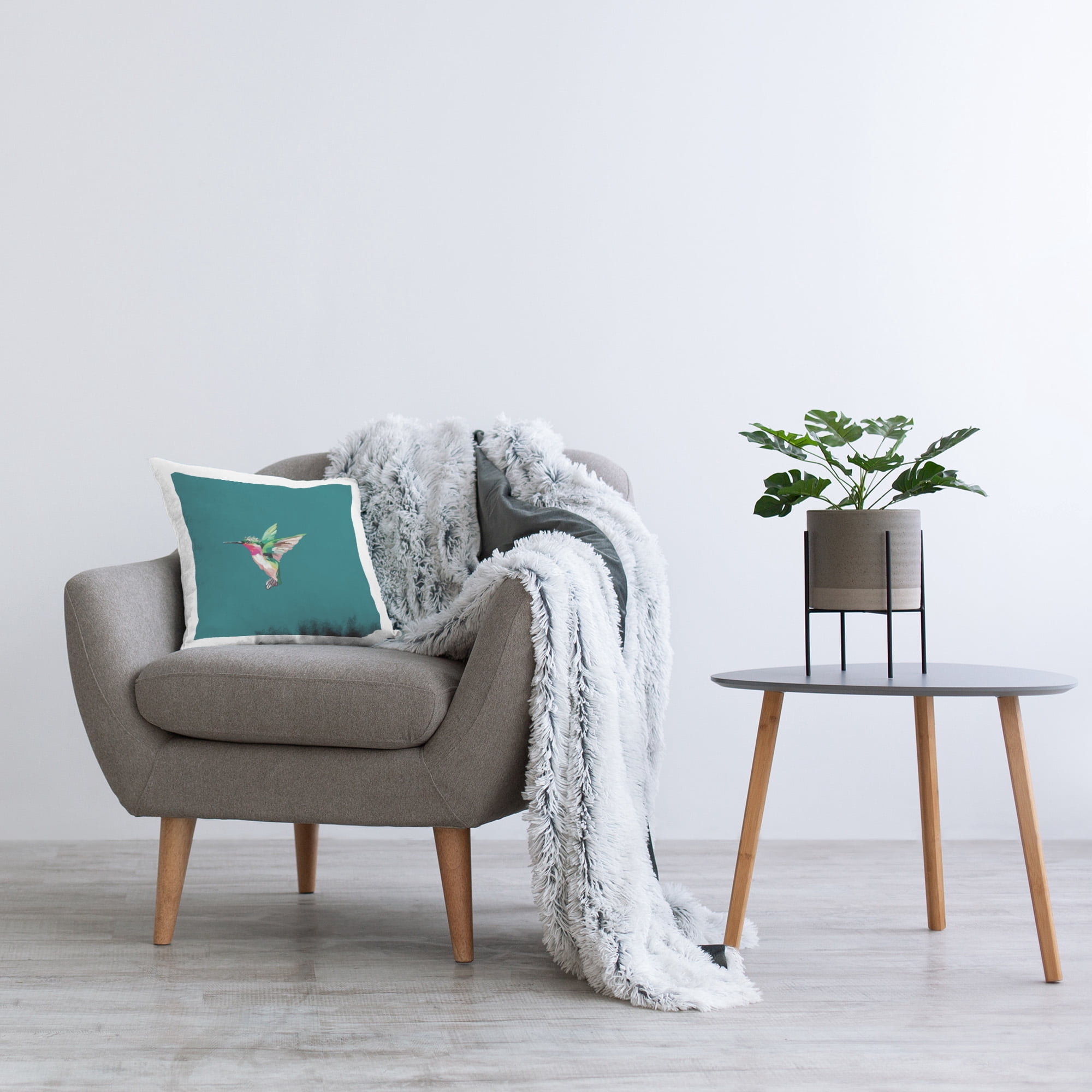 Stupell Industries Hummingbird Wearing Crown Decorative Printed Throw Pillow Design by Amelia Noyes