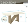 thumbnail image 6 of Elegant Painted Glass Dining Table for 6, Italian-Style 6-Seater Dining Table with Tempered Glass Top and Elegant Wood Base, Modern and Sophisticated Design for Dining Rooms, Warm Beige and Light Oak, 6 of 11