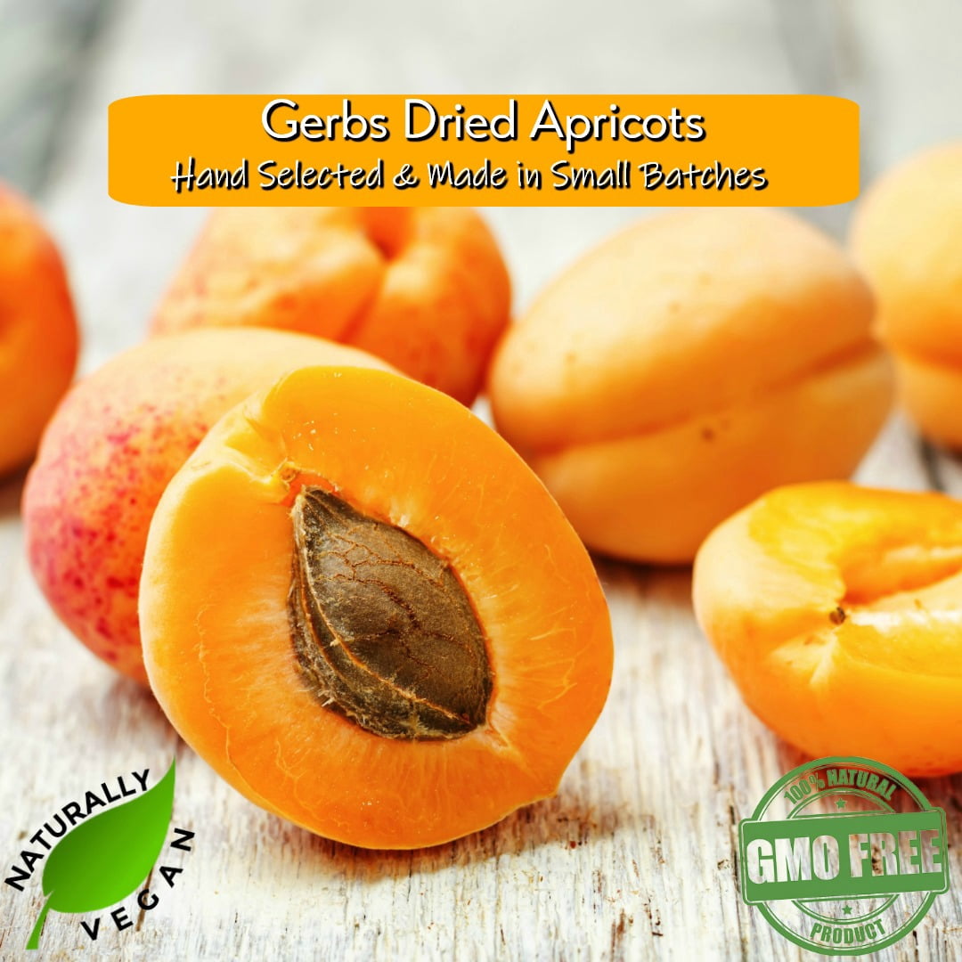 GERBS Dried Apricots, 32 ounce Bag, No Sugar Added, Unsulfured, Preservative, Top 14 Food Allergy Free