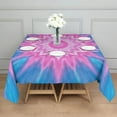 thumbnail image 3 of Pink Tie Dye Lotus Pattern Square Tablecloth,Waterproof Square Table Cover,Wipeable Spillproof Washable Table Cover for Home Kitchen Party Decor 52"x52"(132x132cm), 3 of 6