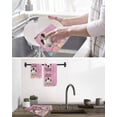 thumbnail image 5 of Pink Easter Kitchen Dish Towels for Drying Dishes Set of 4, Easter Bunny Eggs Spring Cartoon Farmhouse Wood Grain Waffle Weave Microfiber Hand Tea Bathroom Towels Quick Dry Absorbent Towel 15.7x23.6, 5 of 7