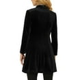 thumbnail image 3 of Allegra K Women's Elegant Winter Overcoat Stand Collar Single Breasted Velvet Long Coat, 3 of 6