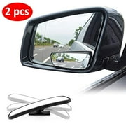 FZFLZDH 2 Pieces Universal 2" Wide Angle Convex View Blind Spot Mirror Stick on Car