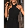 thumbnail image 2 of Cupshe Woman's Black Crossover Halterneck Jumpsuit, Size S-XL, 2 of 6