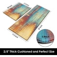 thumbnail image 5 of Orange Vintage Anti-Fatigue Kitchen Rug Set of 2 Red Yellow Beige Blue Abstract Cushioned Kitchen Floor Standing Mat Waterproof Non-Slip Kitchen Mats and Rugs PVC Ergonomic Comfort Foam Rug, 5 of 6