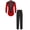 Red, variant on Men's Latin Ballroom Dance V Neck Long Sleeve Gymnastics Leotard With Straight Long Pants Black XL