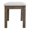 thumbnail image 4 of Nailhead Trim Wooden Dining Bench with Fabric Upholstery Brown and Gray - Saltoro Sherpi, 4 of 5