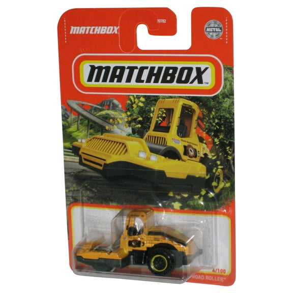 Matchbox Road Roller (2021) Mattel Yellow Construction Toy 4/100