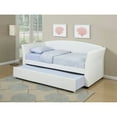 thumbnail image 2 of Benzara BM167264 39 x 89 x 44 in. Faux Leather Day Bed with Trundle - White, 2 of 3