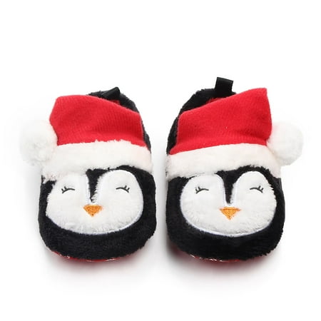 

Mightlink 1 Pair Xmas Toddler Shoes Adorable Non-Slip Soft Sole Exquisite Pattern Extra-Thick Keep Warm Wear-resistant Santa Claus Xmas Tree Baby Shoes Photo Prop Baby Supplies