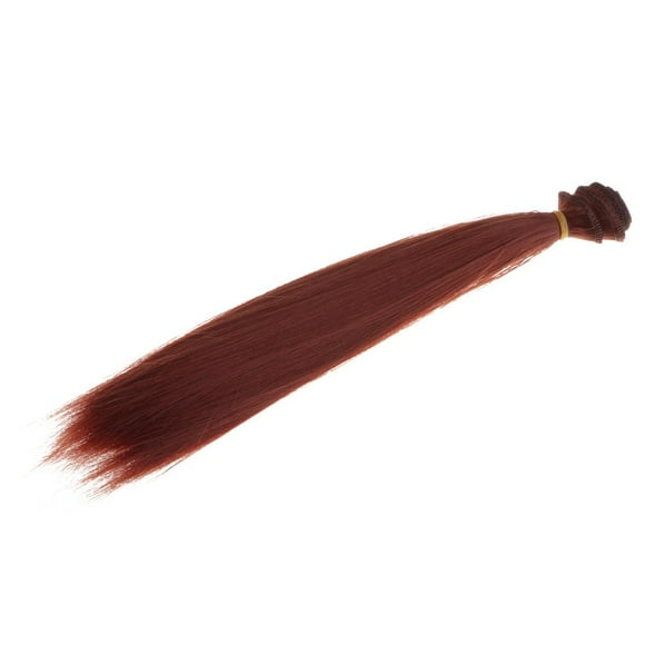 Peluquín de pelo sintético para muñecas, bricolaje, hermoso, de alta temperatura, para hacer cuatro piezas Vino rojo