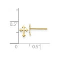 thumbnail image 2 of 14k Yellow Gold Polished Mini Religious Faith Cross Post Earrings 6x5mm Wide Stud Earring for Women, 2 of 2