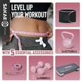 thumbnail image 2 of SAKAE Pink Adjustable Aerobic Stepper Kit with Dumbbells & Kettlebell & Weightlifting Belt & Measuring Tape, 2 Level Risers Exercise Step Platform for Home Gym Exercise Fitness Workout, black, 2 of 9