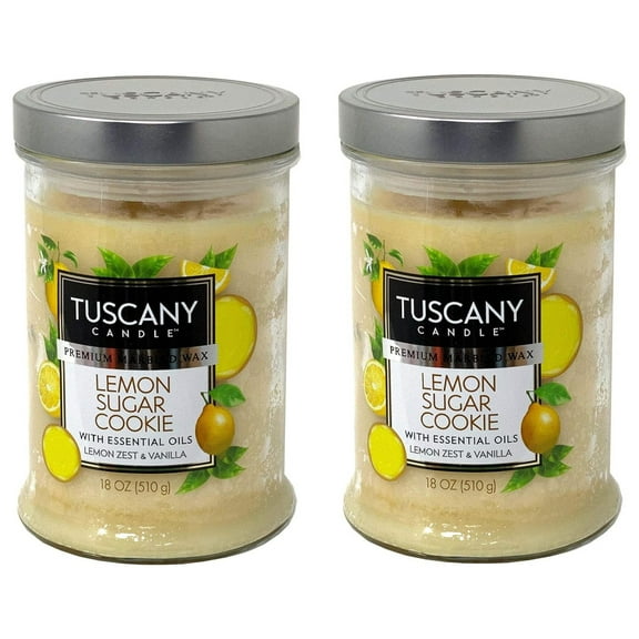 Tuscany Candle 18oz Scented Candle, Lemon Sugar Cookie 2-Pack