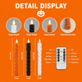 thumbnail image 7 of Black Twisted Drip Wax LED Taper Candles, 6 Pcs 9.65in Flameless Candles with Remote Timer Dimmer for Gothic Home Decor, 7 of 7