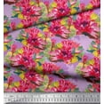 thumbnail image 2 of Soimoi Poly Georgette Fabric Leaves & Lotus Floral Decor Fabric Printed Yard 42 Inch Wide, 2 of 3