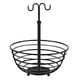 thumbnail image 1 of Inteprter Cesta de frutas Cuenco drenable de hierro forjado Estante de almacenamiento de vegetales de pan de gran capacidad con perchas de plátano Cocina y Comedor Inteprter HA019493-00, 1 of 1