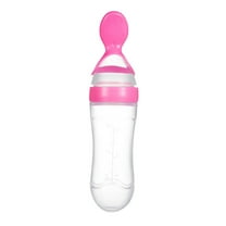 Pedty 1X Feeder,Baby Silicone Feeding Bottle With Spoon Food Rice Cereal Feeder