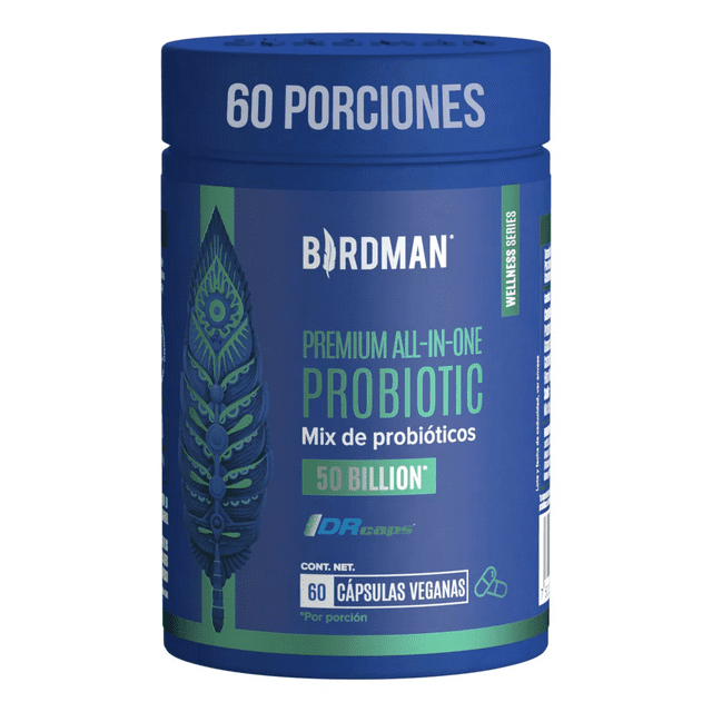 Birdman Premium All-In-One Probiotic | Probióticos con 50 Billones de UFC | Sin Aditivos | 60 Porciones | 60 Cápsulas