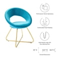 thumbnail image 3 of Side Dining Chair, Set of 2, Gold Blue, Velvet, Modern Contemporary, Kitchen Room Cafe Bistro Restaurant Hospitality, 3 of 8