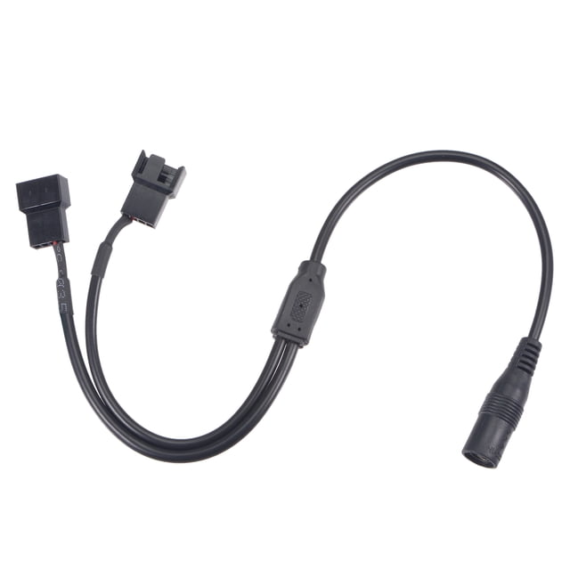 Unique Bargains Fan Power Supply Cable DC 5.5mmx2.1mm to 2 Port 3 Pin or 4 Pin Output 13.8 Inch