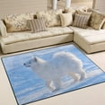 thumbnail image 2 of SKYSONIC Lightweight Soft Area Rugs Puppy of Samoyed Dog On Snow Floor Mat for Kids Playing Room Hardwood Floor Living Room 63x48 inch Nursery Rugs, 2 of 6