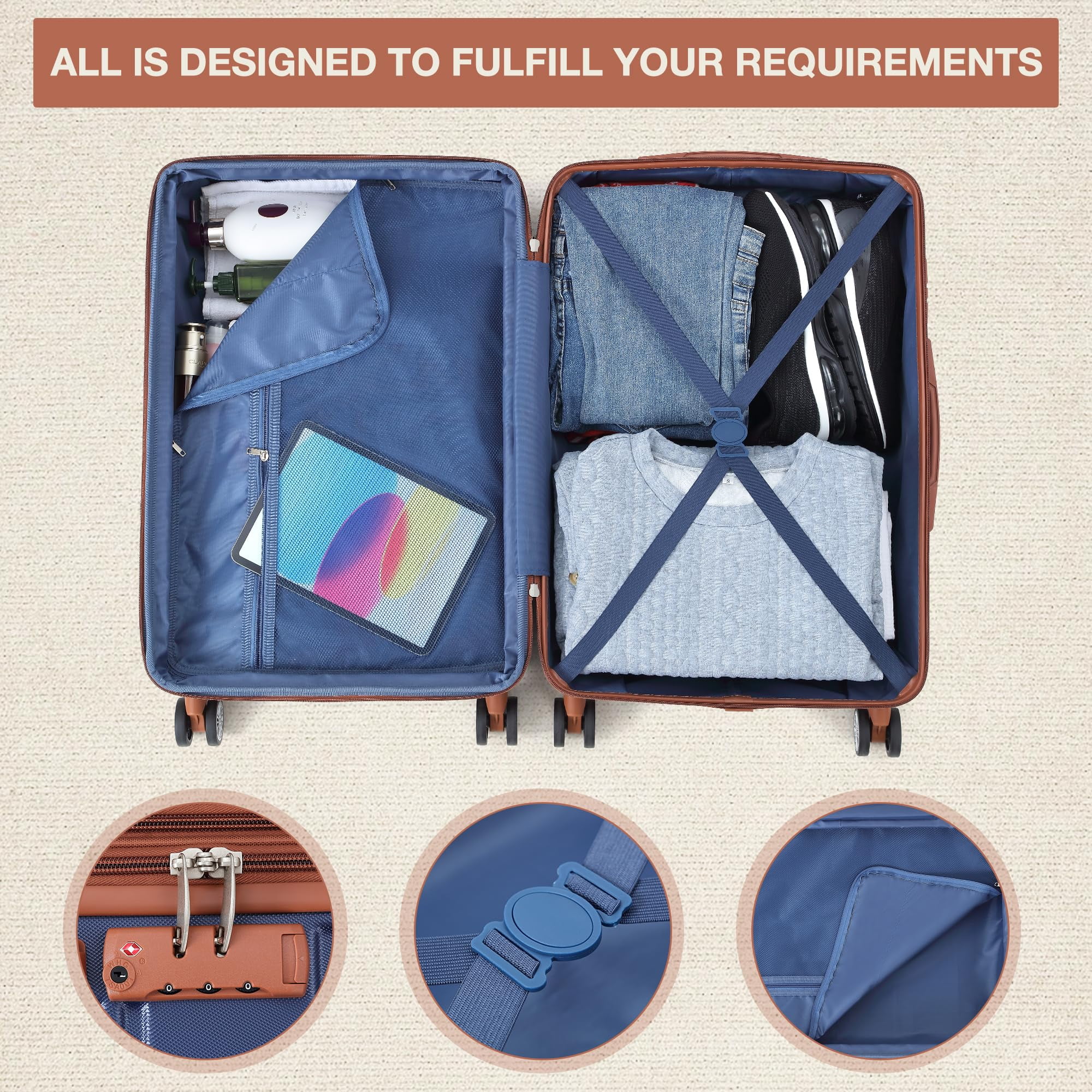 Danolapsi Hardside Expandable Carry On Luggage with Spinner Wheels,Hard Shell Carry On Suitcase with Tsa Lock,Lightweight Hardshell Suitcase,Rolling Luggage,24-Inch