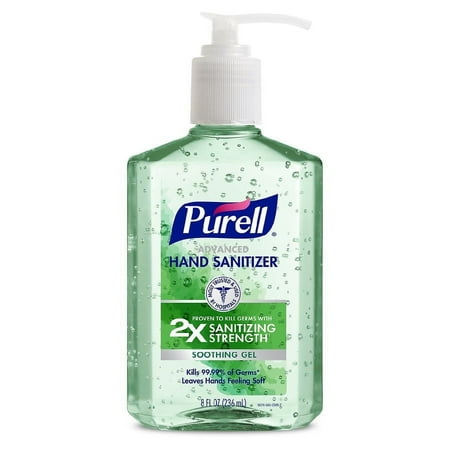 PURELL Advanced Refreshing Aloe Hand Sanitizer, 8 fl oz, (Pack of 6)