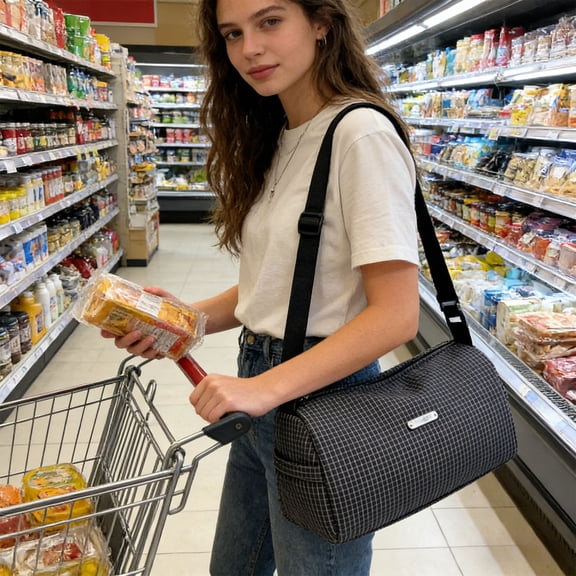 Nylon Crossbody Tote Bag for Women, Small Lightweight Shoulder Handbag Purse, Water Resistant Casual Everyday Bag for Travel and Shopping