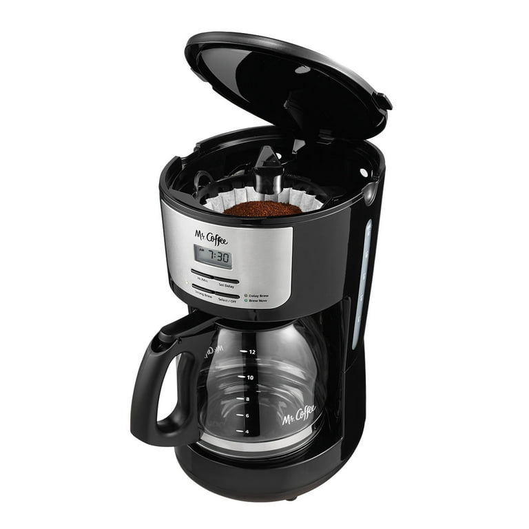 Mr. Coffee Programmable Drip Coffeemaker, 12 Cup, Black Stainless  BVMC-EJX37