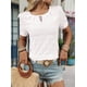 thumbnail image 4 of Blusas Casuales de Verano para Mujer, con Bordados Calados, de Corta, Color Beige, Talla XL, 4 of 9