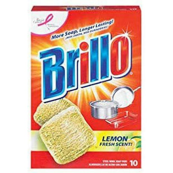 Brillo Steel Wool Soap Pads Lemon, 10 Count