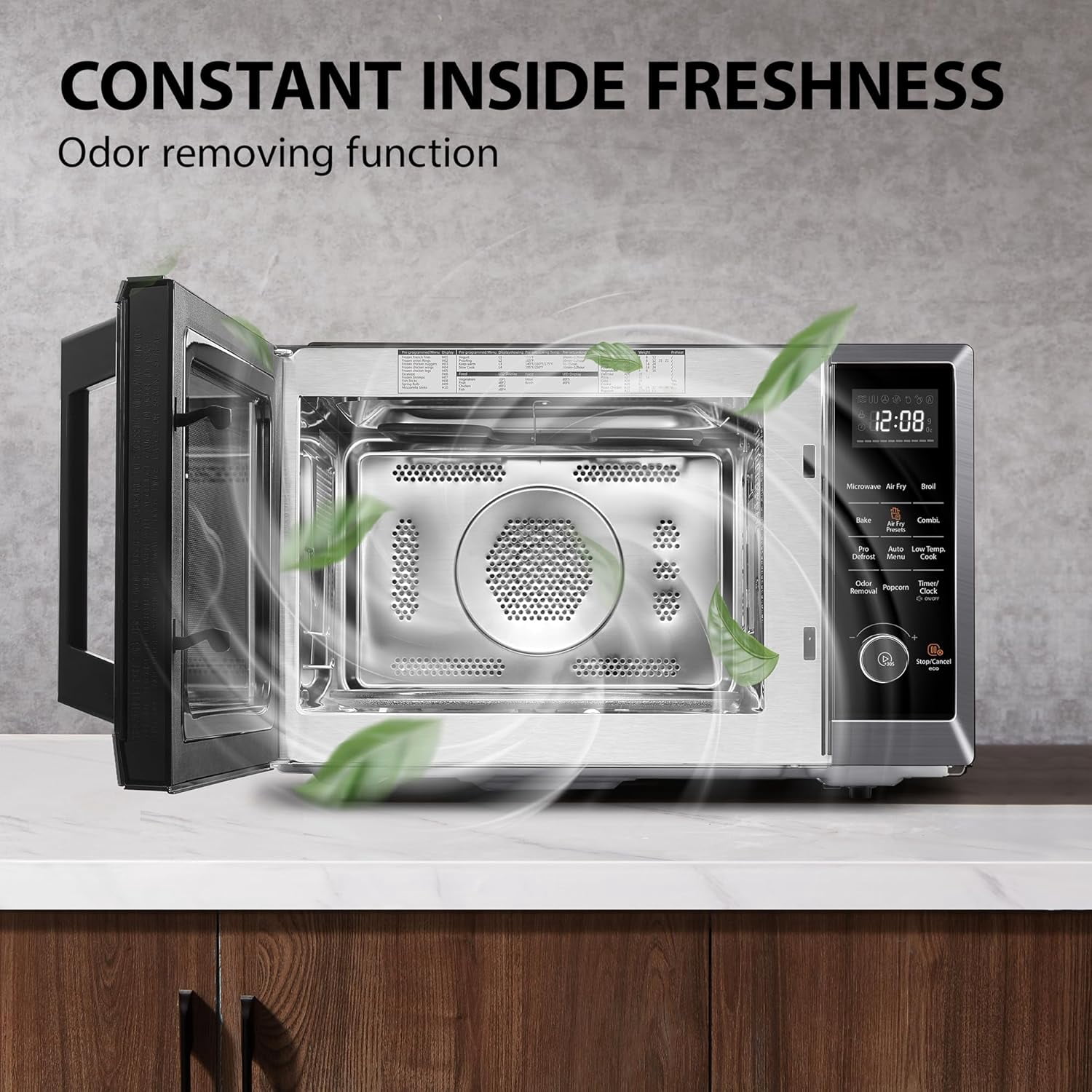TOSHIBA 8-in-1 Countertop Microwave Oven with Air Fryer, Convection, Child-Lock, 1.0 Cu Ft, Black