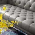 thumbnail image 6 of Contemporary Modern Urban Designer Living Room Lounge Club Lobby Sofa, Leather, Grey Gray, 6 of 6
