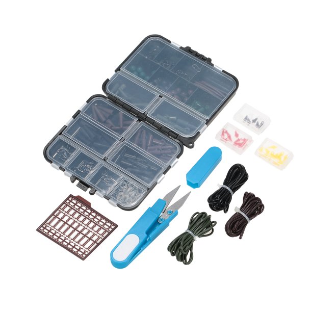 Aparejo de pescar 209 unid / set caja de aparejos de pesca de carpa paquete aparejos de seguridad Clips barril giratorios ganchos bloque cuentas mangas tubos para plataformas de pelo Abanopi Aparejo de pescar